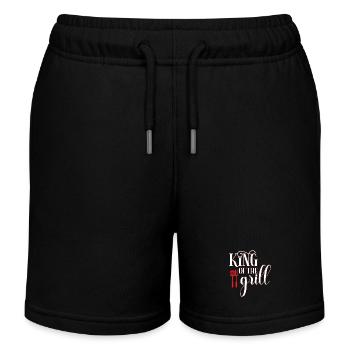 Grillkönig - Kids Organic Sweat Shorts by Stanley/Stella - black - Front