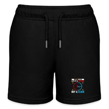 Lebensweisheit Uhr mit Kompassmotiv - Kinder Organic Joggingshorts Mini Bolter von Stanley/Stella - Schwarz - Vorne