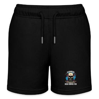 Motif de crâne des héros plombiers - Short de jogging enfant bio Stanley/Stella - noir - Devant