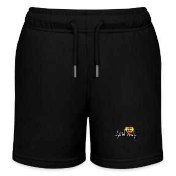 Bonn skyline heartbeat Bonn I love my Bonn - Kids Organic Sweat Shorts by Stanley/Stella - black - Front