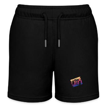 Camera Photographer Photography - Kids Organic Sweat Shorts by Stanley/Stella - black - Front