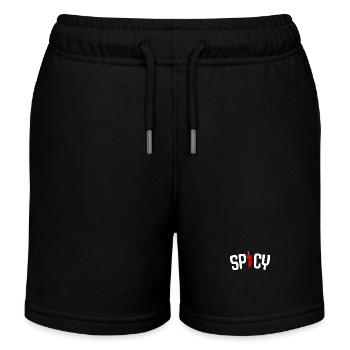 Spicy Pepper Typografie - Kinder Organic Joggingshorts Mini Bolter von Stanley/Stella - Schwarz - Vorne