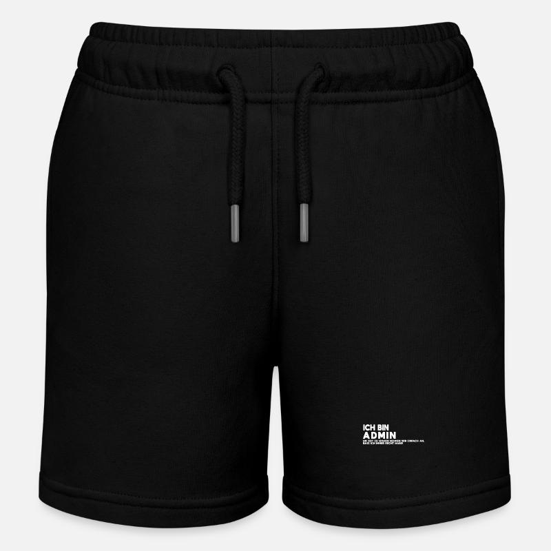 Ich bin Admin Tech Humor Shirt - Kinder Organic Joggingshorts Mini Bolter von Stanley/Stella - Schwarz