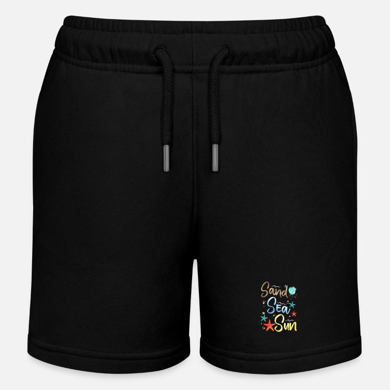Illustration du soleil du lac de sable - Short de jogging enfant bio Stanley/Stella - noir