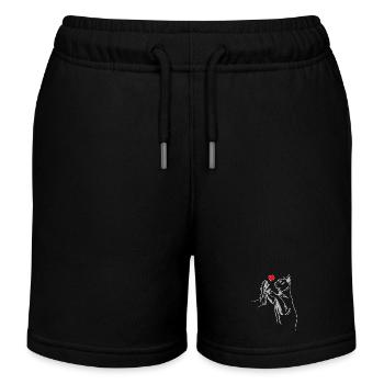 Stubentiger Chat Chat Chats Miaou Chat Amour - Short de jogging enfant bio Stanley/Stella - noir - Devant