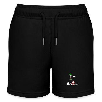 Frohe Weihnachten mit Weihnachtsmann und Elf - Kinder Organic Joggingshorts Mini Bolter von Stanley/Stella - Schwarz - Vorne