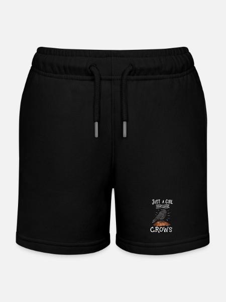 Krähen Vogelliebhaber - Kinder Organic Joggingshorts Mini Bolter von Stanley/Stella - Schwarz