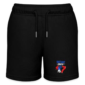 7. Geburtstag Motocross Dirt Bike - Kinder Organic Joggingshorts Mini Bolter von Stanley/Stella - Schwarz - Vorne