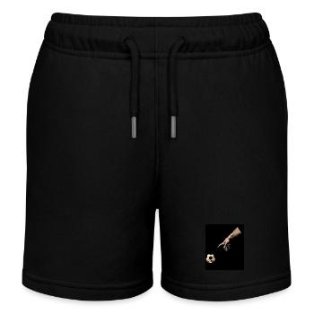 Surreale Hand und Fußbälle Illustration - Kinder Organic Joggingshorts Mini Bolter von Stanley/Stella - Schwarz - Vorne