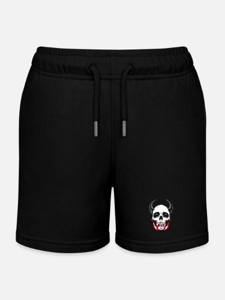 Crâne d'horreur squelette de vampire - Short de jogging enfant bio Stanley/Stella - noir