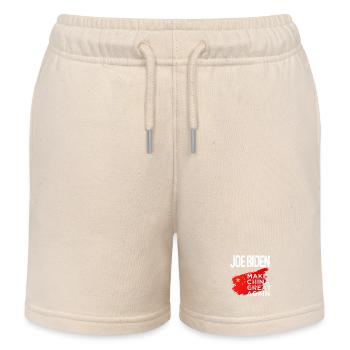 Make China Great Again Funny Quote Joe Biden - Kids Organic Sweat Shorts by Stanley/Stella - soft Ecru - Front