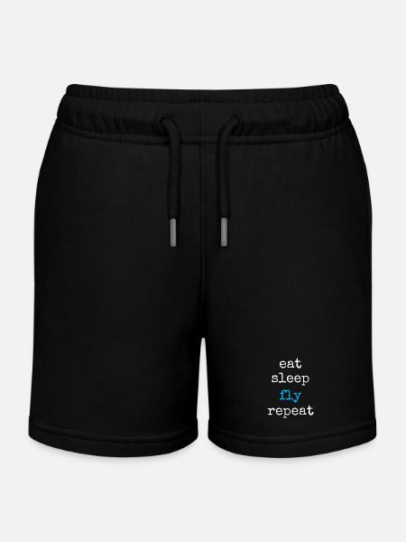Pilote aux commandes - Short de jogging enfant bio Stanley/Stella - noir