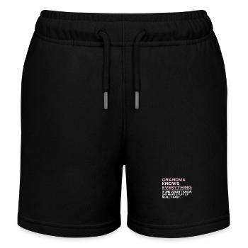 Grandma Knows Everything - Kinder Organic Joggingshorts Mini Bolter von Stanley/Stella - Schwarz - Vorne