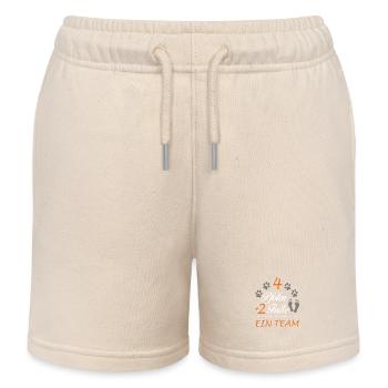 4 Pfoten, 2 Füße ein Team Dog Hund - Gassi Design - Kinder Organic Joggingshorts Mini Bolter von Stanley/Stella - Natur - Vorne