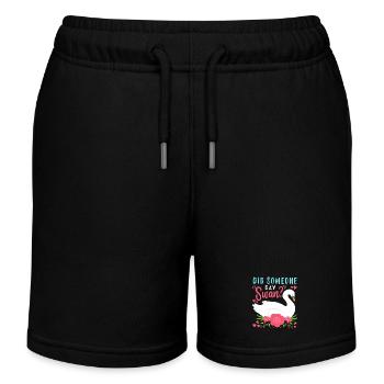 Schwäne Wasservögel Schwan - Kinder Organic Joggingshorts Mini Bolter von Stanley/Stella - Schwarz - Vorne