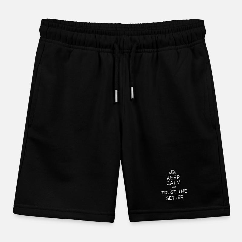Volleyball Keep Calm And Trust The Setter Player Kids Organic Sweat Shorts by Stanley/Stella