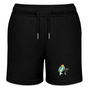Pêcheur pêcheur à la canne à pêche - Short de jogging enfant bio Stanley/Stella - noir - Devant