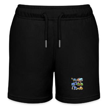Baustelle Fahrzeuge - Kinder Organic Joggingshorts Mini Bolter von Stanley/Stella - Schwarz - Vorne