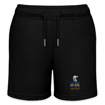 Owl Lazy - Kids Organic Sweat Shorts by Stanley/Stella - black - Front