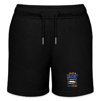 Backen Bäcker Hobbybäcker - Kinder Organic Joggingshorts Mini Bolter von Stanley/Stella - Schwarz - Vorne
