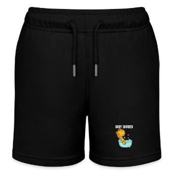 Baby Shower Giraffe Bathtub - Kids Organic Sweat Shorts by Stanley/Stella - black - Front