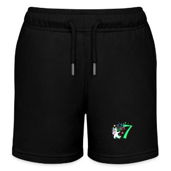 Ich Bin 7 Jahre Einhorn 7. Geburtstag Geschenk - Kinder Organic Joggingshorts Mini Bolter von Stanley/Stella - Schwarz - Vorne