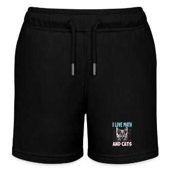 Math Kitty Cat I Love Math And Cats Math Teacher - Kids Organic Sweat Shorts by Stanley/Stella - black - Front