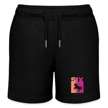 Licorne 6ème Anniversaire Fille 6 ans - Short de jogging enfant bio Stanley/Stella - noir - Devant