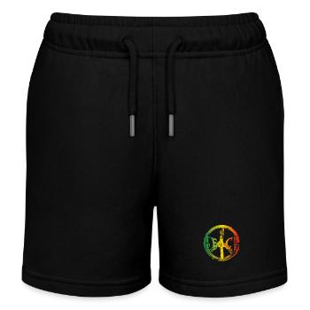 Teach Peace - Kids Organic Sweat Shorts by Stanley/Stella - black - Front