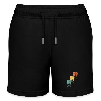 Conga Trommel Schlagzeuger - Kinder Organic Joggingshorts Mini Bolter von Stanley/Stella - Schwarz - Vorne