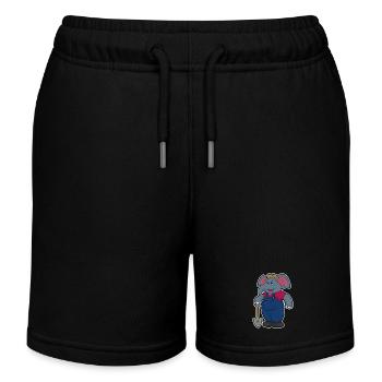 Elefant Landwirt Schaufel Bauernhof - Kinder Organic Joggingshorts Mini Bolter von Stanley/Stella - Schwarz - Vorne