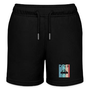 3 Jahre Polizeiauto Polizei - Kinder Organic Joggingshorts Mini Bolter von Stanley/Stella - Schwarz - Vorne