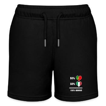 Italy and Portugal Genius /Gift - Kids Organic Sweat Shorts by Stanley/Stella - black - Front
