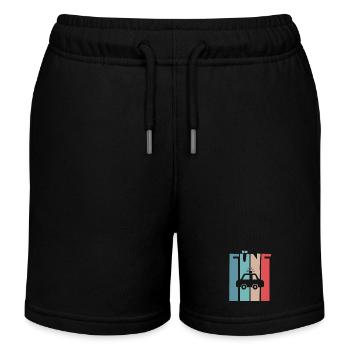 Polizeiauto 5 Jahre Kinder 5. Geburtstag Polizei - Kinder Organic Joggingshorts Mini Bolter von Stanley/Stella - Schwarz - Vorne