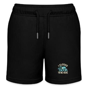 Ich habe mein Buch geschlossen, um hier zu sein, lustiger Leseliebhaber - Kinder Organic Joggingshorts Mini Bolter von Stanley/Stella - Schwarz - Vorne
