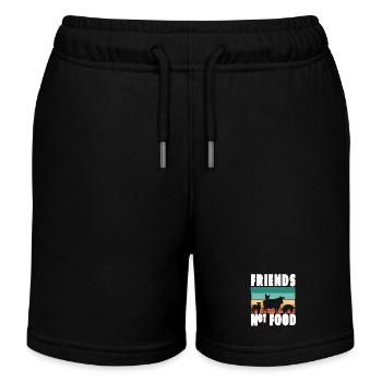 Vegan Vegetarisch Friends not Food Tierschutz - Kinder Organic Joggingshorts Mini Bolter von Stanley/Stella - Schwarz - Vorne
