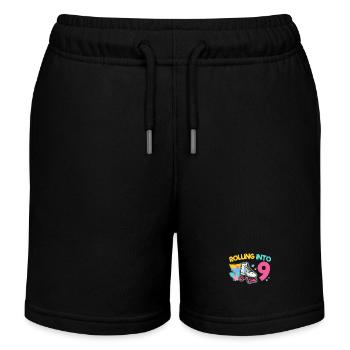 9. Geburtstag Rollschuh - Kinder Organic Joggingshorts Mini Bolter von Stanley/Stella - Schwarz - Vorne