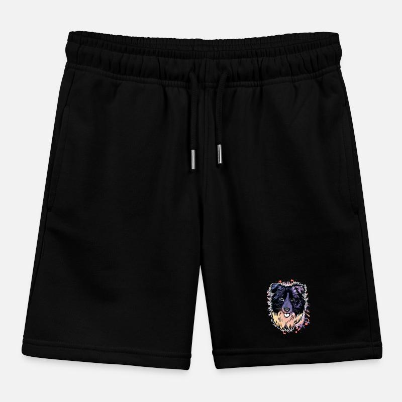 Border Collie éclaboussures de couleur Short de jogging enfant bio Stanley/Stella