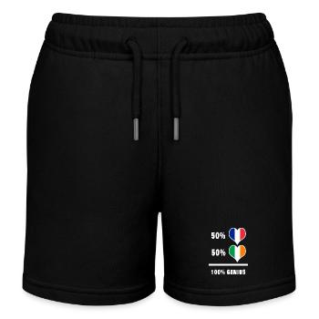 France and Ireland Genius / Present - Kids Organic Sweat Shorts by Stanley/Stella - black - Front