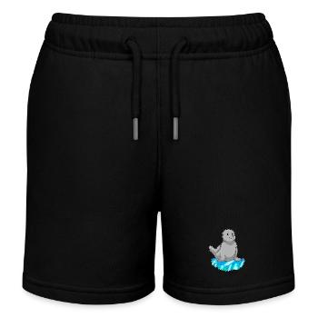 Seehund Eisscholle - Kinder Organic Joggingshorts Mini Bolter von Stanley/Stella - Schwarz - Vorne
