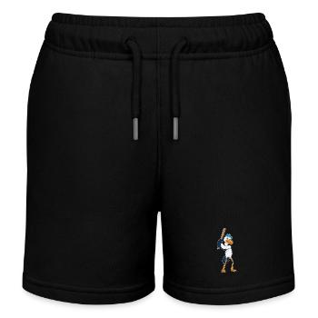 Stork Baseball Baseball Bat - Kids Organic Sweat Shorts by Stanley/Stella - black - Front