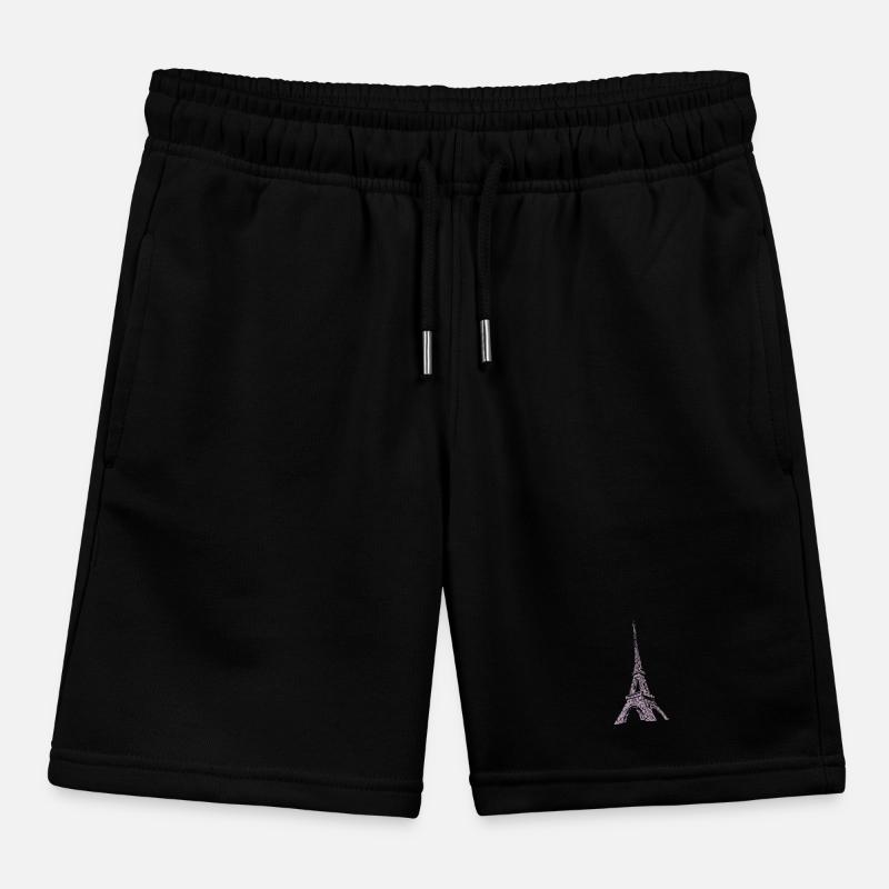 Paris Eiffel Tower Kids Organic Sweat Shorts by Stanley/Stella