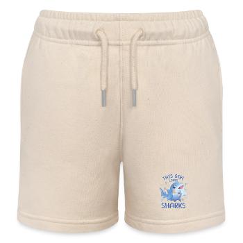 Cette fille aime les requins - Short de jogging enfant bio Stanley/Stella - écru doux - Devant