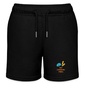 Camping Vibes Devis Caravane Camping-car Van Life Fun - Short de jogging enfant bio Stanley/Stella - noir - Devant