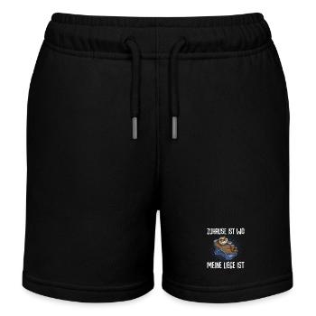 Zuhause Ist Wo Meine Liege Ist Urlaub Urlauber - Kinder Organic Joggingshorts Mini Bolter von Stanley/Stella - Schwarz - Vorne