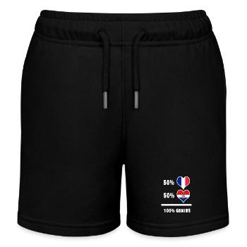 Das Frankreich und Kroatien brillant/Geschenk - Kinder Organic Joggingshorts Mini Bolter von Stanley/Stella - Schwarz - Vorne