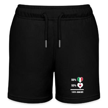 Italy and Japan genius / gift - Kids Organic Sweat Shorts by Stanley/Stella - black - Front