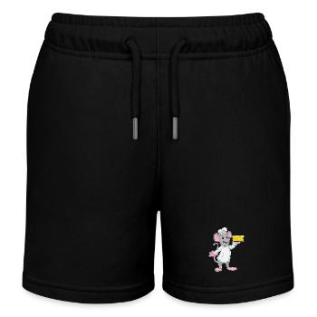Maus Koch Käse Kochen - Kinder Organic Joggingshorts Mini Bolter von Stanley/Stella - Schwarz - Vorne