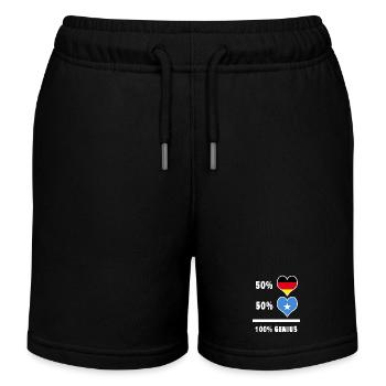 Deutschland und Somalia 100% Genial / Geschenk - Kinder Organic Joggingshorts Mini Bolter von Stanley/Stella - Schwarz - Vorne