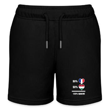 France et Hongrie Ingénieux / Cadeau - Short de jogging enfant bio Stanley/Stella - noir - Devant